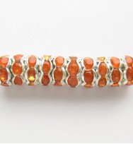 Rondelle Spacer 6mm Silver/Orange